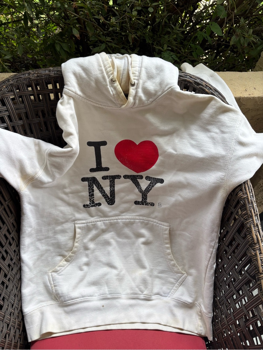 White "I ♥ NY" Pullover Hoodie